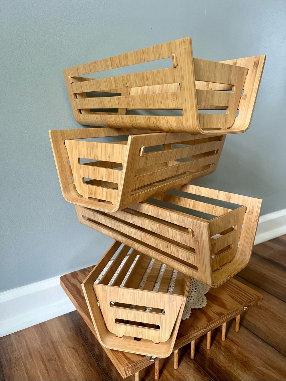 IKEA RIMFORSA Bamboo Light Brown Home/Kitchen Organizer Set of 4 RETIRED